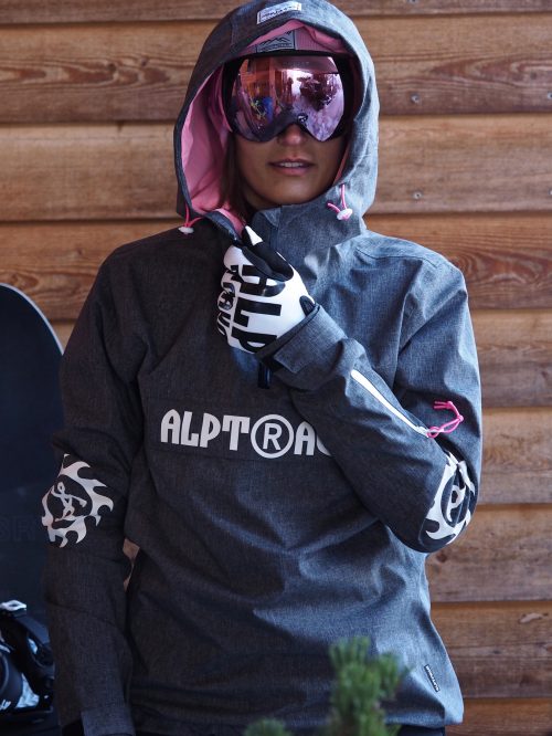 Unisex Schneehemd Rider greymillee-rosa Gloves white