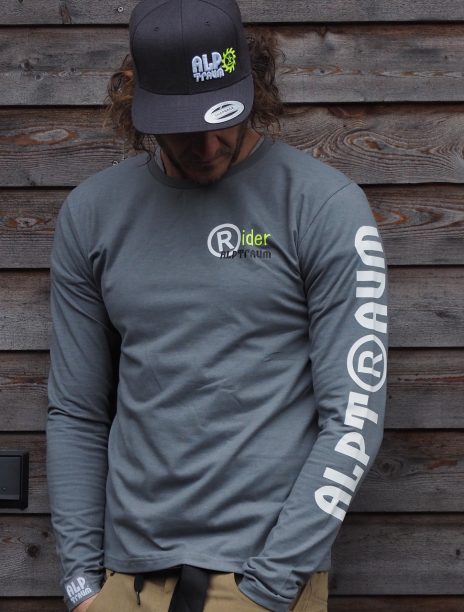 Men Longsleeve Rider steingraumillee Snapback Cap Straight 3D darkgrey